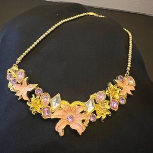 Euro Disney Rapunzel’s Tangled Gold and Purple Floral Necklace.